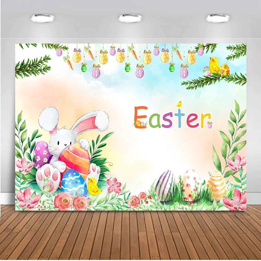 Easter egg birthday rabbit backdrop for photography spring view background photo booth studio Newborn baby shower bunny prop | Электроника