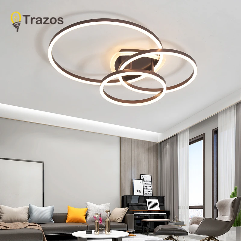 

Popular living room Ceiling Lights bedroom plafon led lamp luminarias home decoration Coffee/white acrylic shade lampada