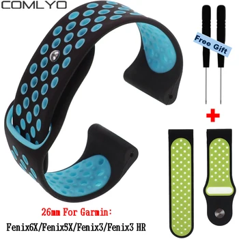 

26MM Silicone Watchband Strap for Garmin Fenix 6X Smart watch Sport Replace Wrist for Garmin Fenix 5 Fenix 3 band bracelet