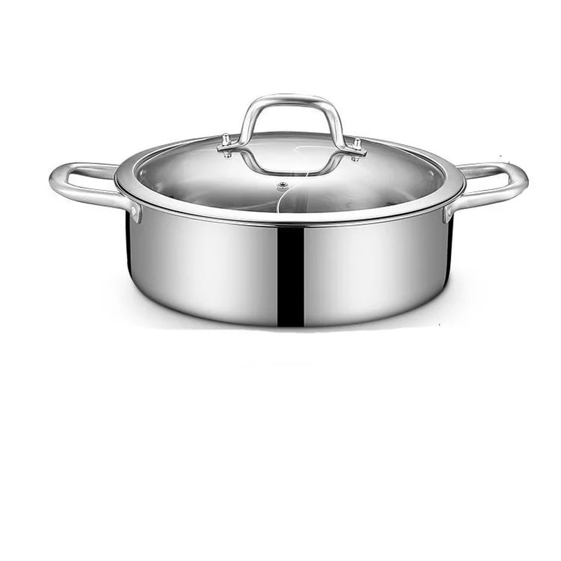 Нержавеющая сталь Shabu-shabu бытовой с крышкой горячий горшок суп горшок Газовая специальная кастрюля горячий горшок котелок, кухонная посуда горшок Ollas De