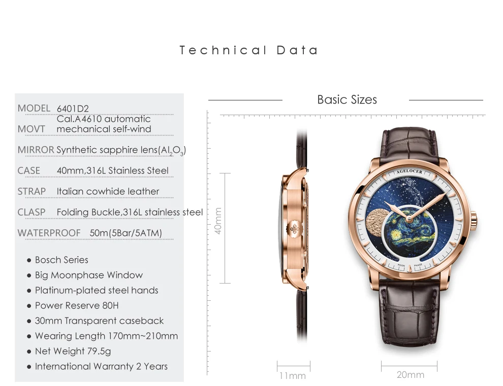 AGELOCER мужские часы Швейцарский Лидирующий бренд роскошный механический автоматический часы запас хода 80 часов деловые часы Moonphase водонепроницаемые