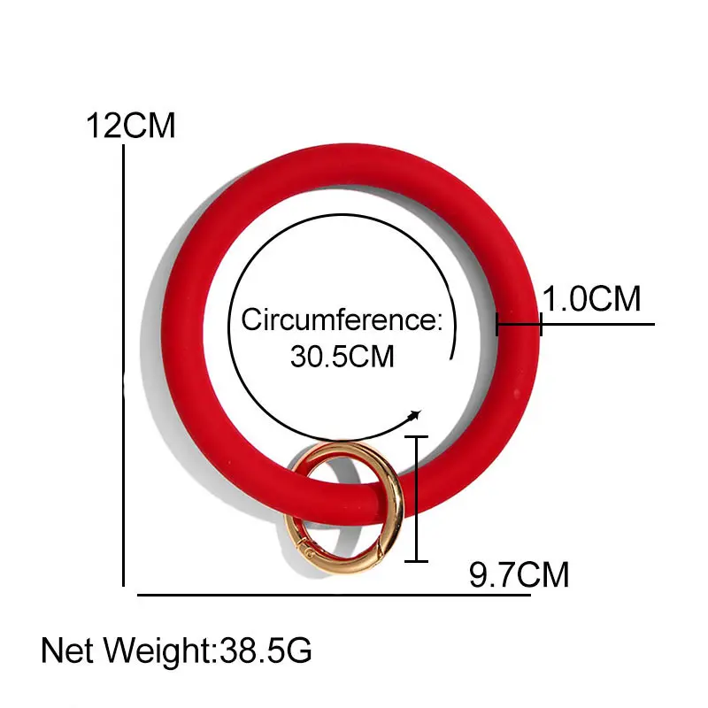 Flatfoosie, Модный мягкий силиконовый брелок для женщин, круглый браслет, автомобильный брелок, кольцо на запястье, аксессуары, горячая распродажа, подарок