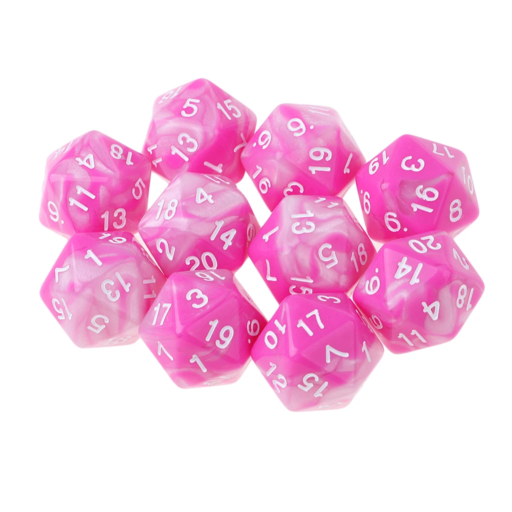 10pcs 20-Sided D20 Dices Double Color Party Table Game Dice Fun Toy for MTG TRPG DND