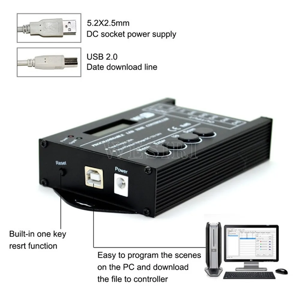 TC420 TC421 TC423 Программируемый RGB светодиодный контроллер Диммер DC12V/24 В 5 каналов общий анод для RGB светодиодный светильник аквариумный светильник ing