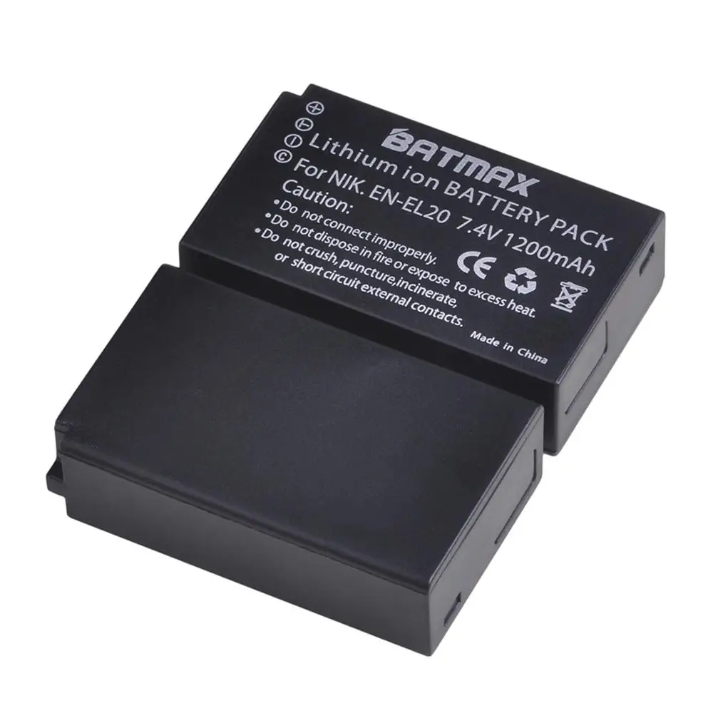 Аккумуляторная батарея с двумя USB портами и ЖК дисплеем для Nikon Coolpix P1000 Nikon1 J1 J2 J3