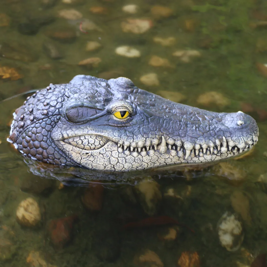 Плавающая голова крокодила водная приманка Садовый пруд художественный декор для гуся контроль новое украшение статуи