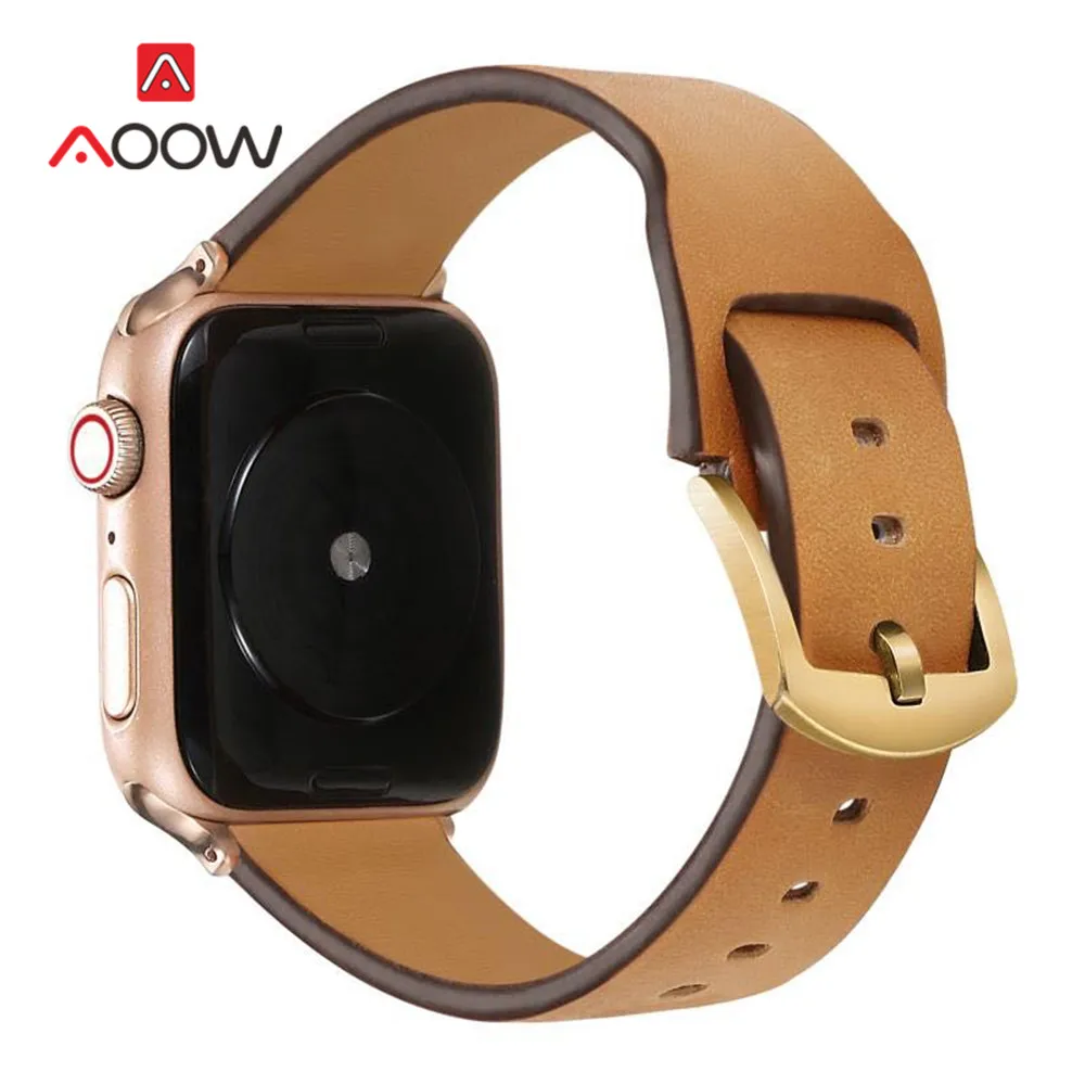Сияющий ремешок для часов из натуральной кожи для Apple Watch 4, 5, 38 мм, 42 мм, 40 мм, 44 мм, застежка из розового золота, браслет, ремешок для iWatch 1, 2, 3