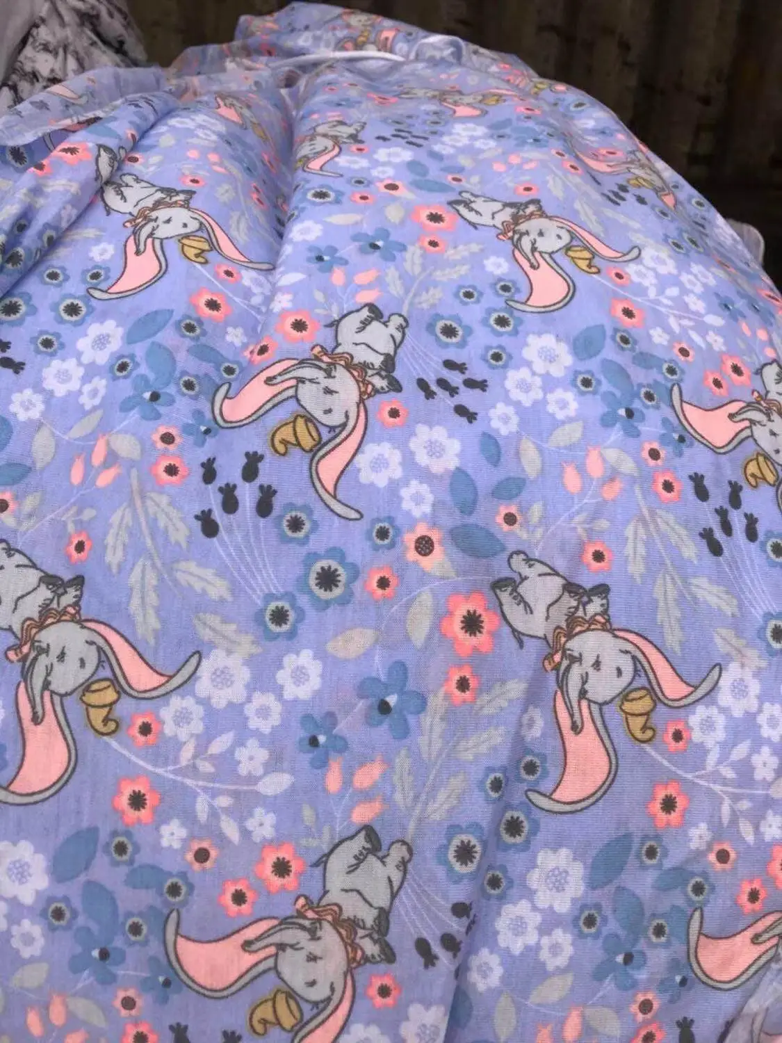 50x180 см слон Дамбо детская мягкая хлопчатобумажная трикотажная ткань с принтом вязаная трикотажная ткань для изготовления хлопковой одежды