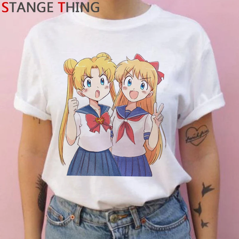 Сейлор Мун Харадзюку Kawaii Usagi футболка Женская милая аниме забавная мультяшная футболка 90s Ullzang футболка модные футболки женские