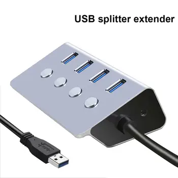 

USB Splitter Extender USB 3.0 Adapter Extender Mini Splitter Box 4 Ports for Computer Desktop Notebook Laptop U Disk Reader
