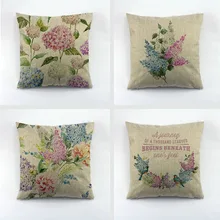 Printemps fleur motif imprimé jeter Cuchion couverture européenne fleur conception Liene taie d'oreiller pour siège de voiture