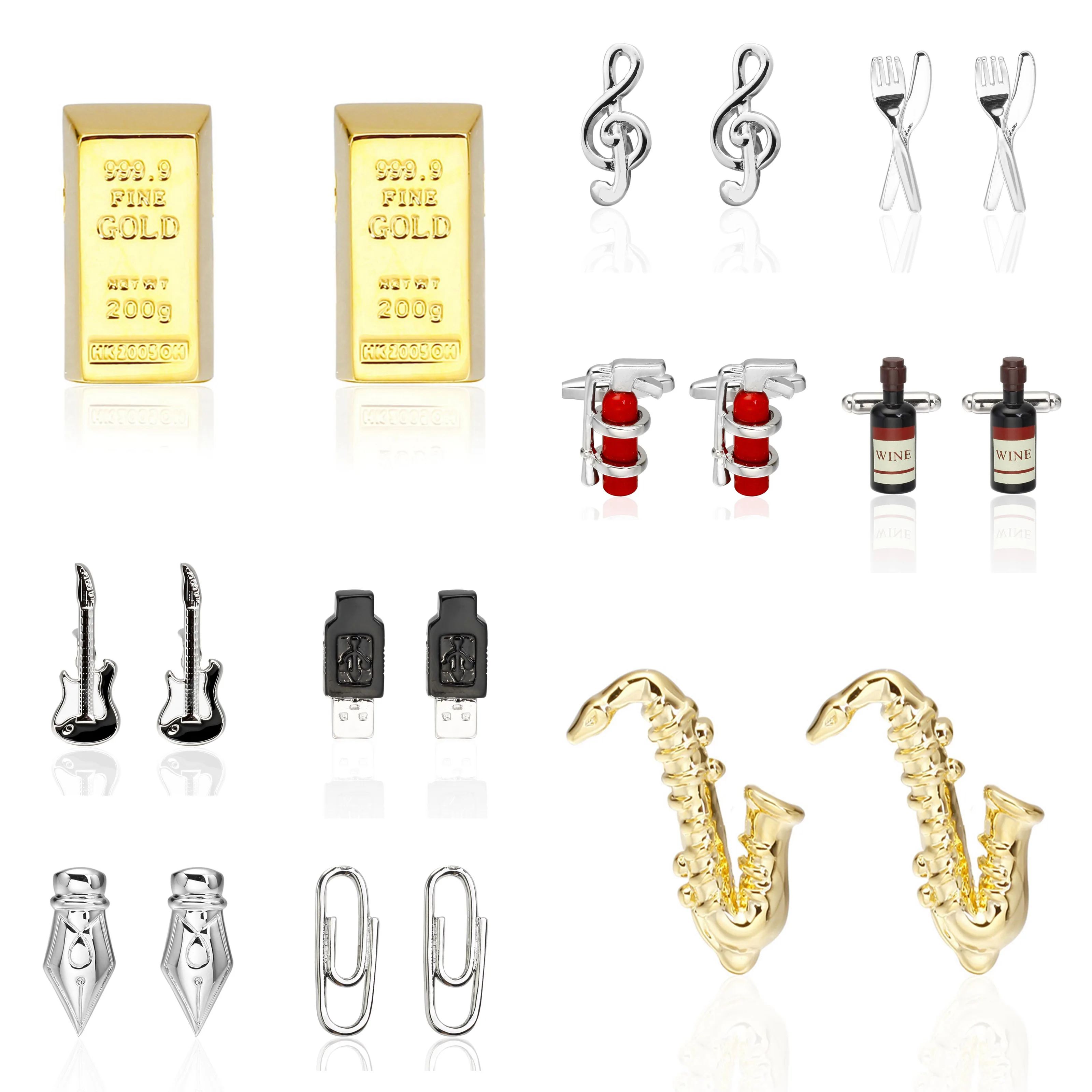 

Popular Cufflinks Enamels Poker/Football/Guitar Design cuffs French Shirts for men's Business Wedding gifts Jewellery