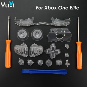 

YuXi Clear & Chrome Button ABXY D-pad Replacement Bumper LB RB Trigger Buttons Parts For Xbox One Elite Controller
