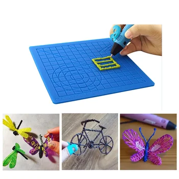 

3D Printing Pen Template Silicone Mat for Drawing Templates Copy Board with 2PCS Fingerstalls 3D Printing Pen Basic Template