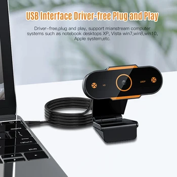 

1080P HD Computer Camera Conference Camera Webcam 2K Resolution Auto Focus H.264 Video Compression with Microphone USB Plug