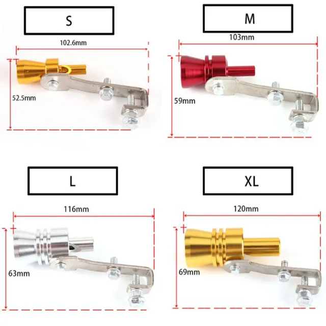 Universal Sound Simulator Car Turbo Sound Whistle S/M/L/XL Vehicle Refit  Device Exhaust Pipe Turbo Sound Whistle Car TurbMuffler