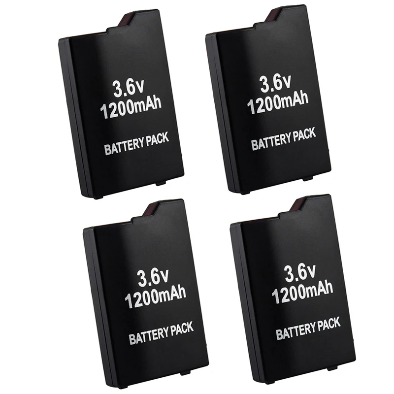 

4Pcs 3.6V 1200mAh Rechargeable Lithium Ion Battery Pack for Sony PSP 2000/3000 PSP-S110 Console Gamepad Replacement batteries