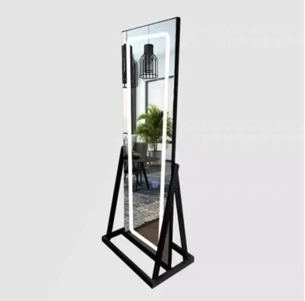 Led hairdressing table barber shop special mirror simple cabinet integrated hair salon single double face floor mirror