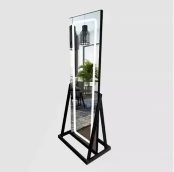 

Led hairdressing table barber shop special mirror simple cabinet integrated hair salon single double face floor mirror