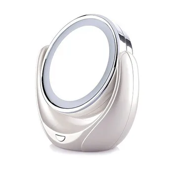 

Portable Double Sided Multifunctional Practical Round 360 Degree Adjustable Makeup Mirror Magnifying LED Lights Desktop Cosmetic