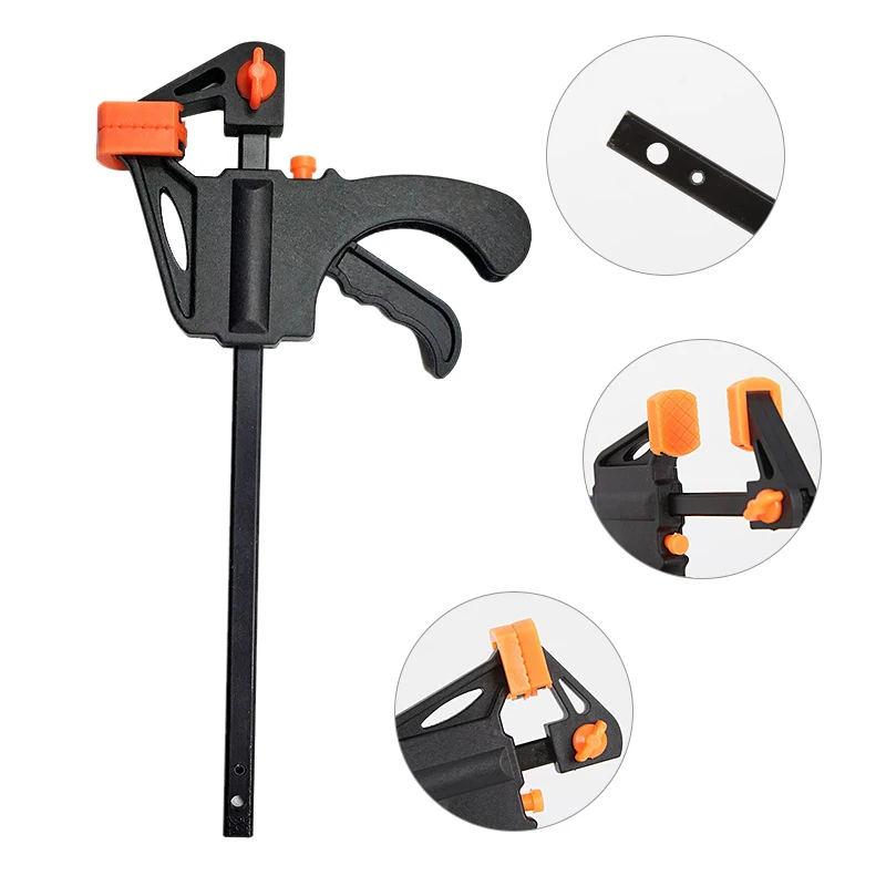 

4 Pcs 4 Inch Mini Grip Clamps Plastic Quick Ratchet Release Speed Bar DIY Hand Tool for Woodworking Clamps