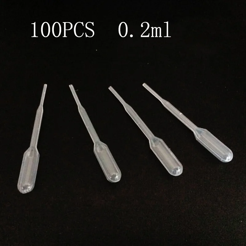 

100PCS/set 0.2ML Transparent Pipettes Disposable Safe Plastic Eye Dropper Transfer Graduated Pipettes For Craft Jewelry Making
