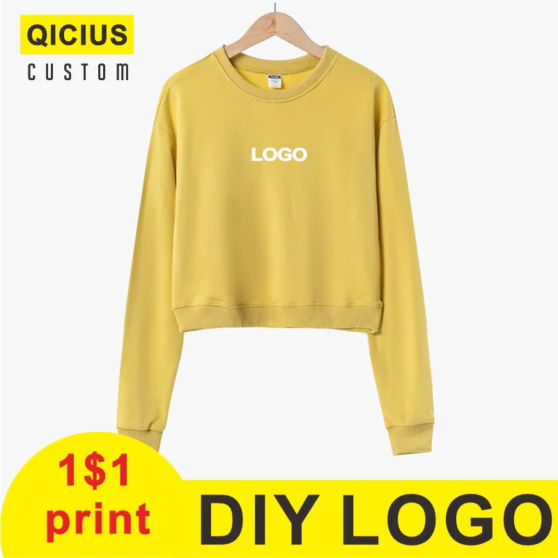 Women's Solid Color Casual Long-Sleeved Sweater Harajuku Crop Top Custom Printed Embroidery Logo Street Short-Sleeved Pullover turtleneck sweater