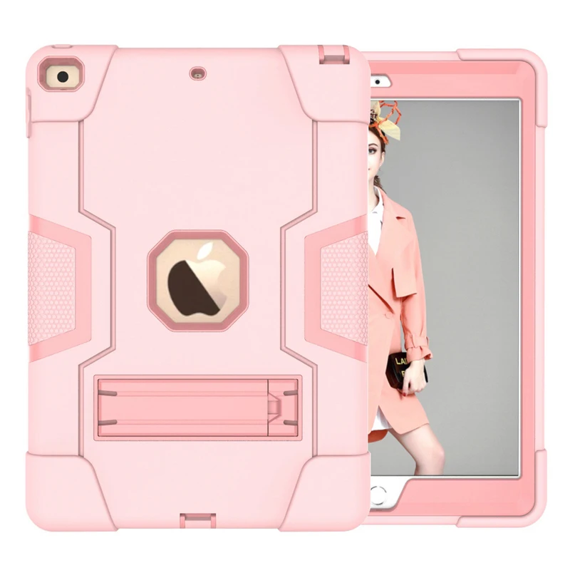 rosegold Силиконовый+ PC противоударный чехол для iPad 10,2 A2198 A2200 A2232 Сверхмощный жесткий чехол Полный корпус rotection+ подарки - Цвет: rosegold
