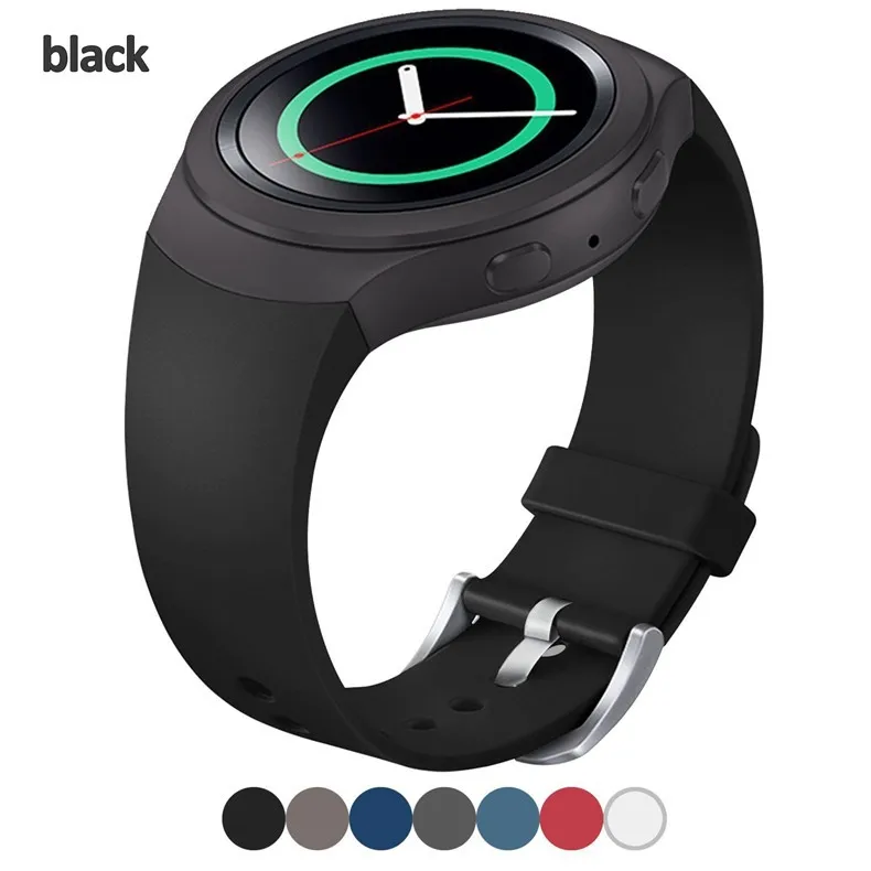 black Сменный силиконовый ремешок для часов samsung gear S2 Смарт-ремешок для часов стильный силиконовый сменный ремешок на запястье - Цвет ремешка: black