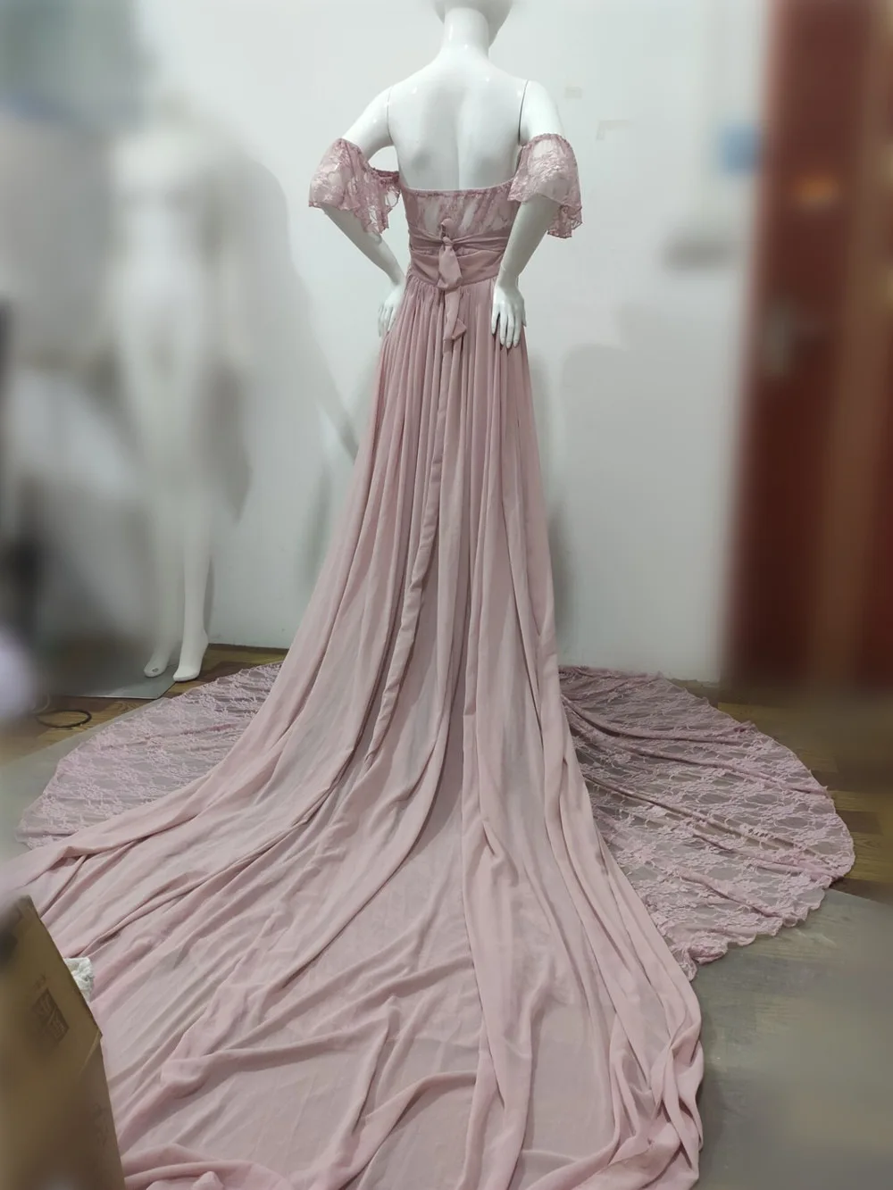 Sexy Lace Maternity Dresses Photography Props Chiffon Shawl Fancy Pregnancy Dress For Photo Shoot Long Pregnant Women Maxi Gown (20)