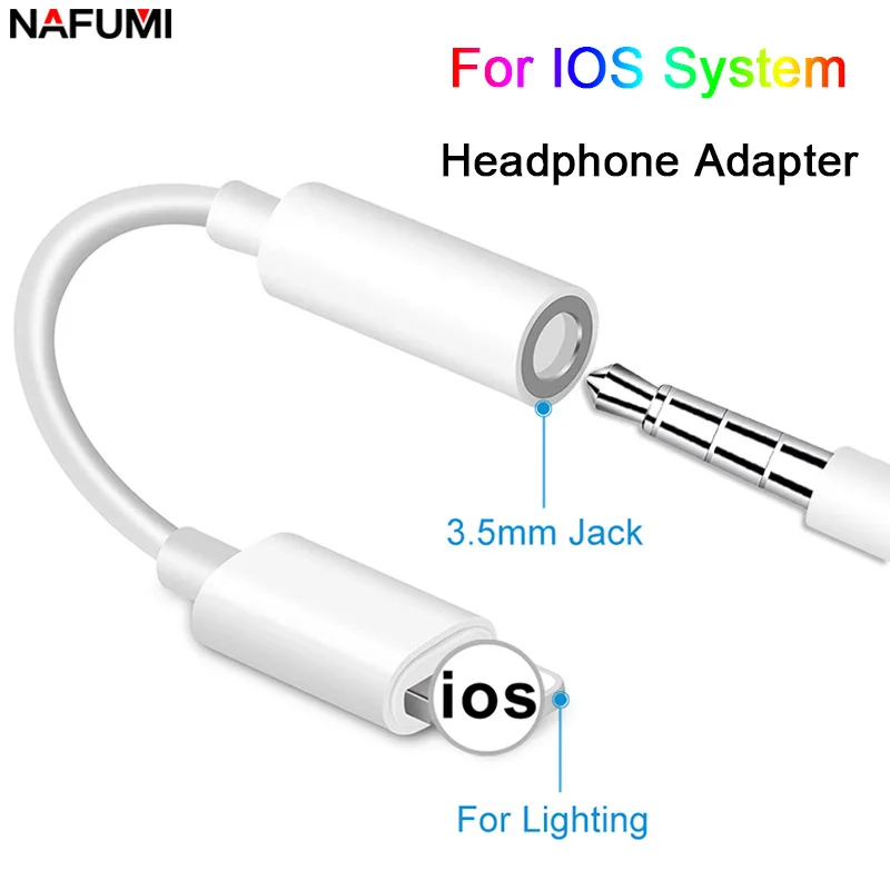 Для IOS Syetem наушников Adaptador для iPhone 7 6s 6 8 X AUX аудио адаптер для Lightning до 3,5 мм Адаптеры кабель для подключения наушников