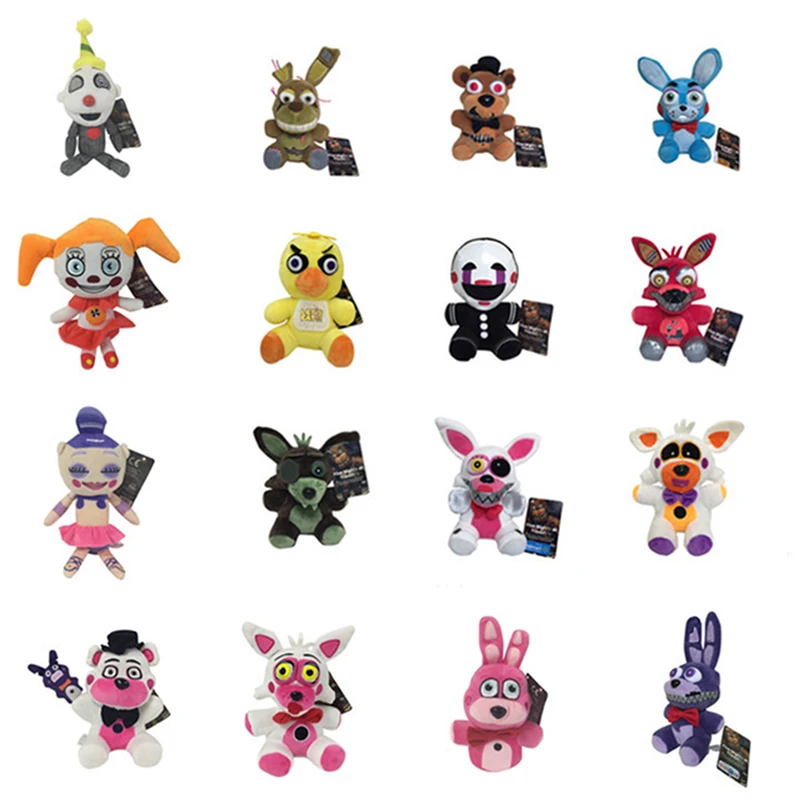 

18cm Stuffed Toys Five Nights at Freddy's FNAF Nightmare Freddy Bear Foxy Chica Bonnie Plush Doll Anime Plushie Figure Kids Toys