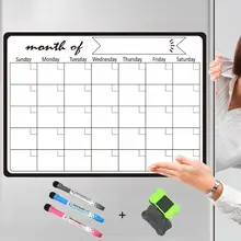 Monthly Planner Magnetic Whiteboard Fridge Magnets Drawing Message Board Remind School Office Supplies C26