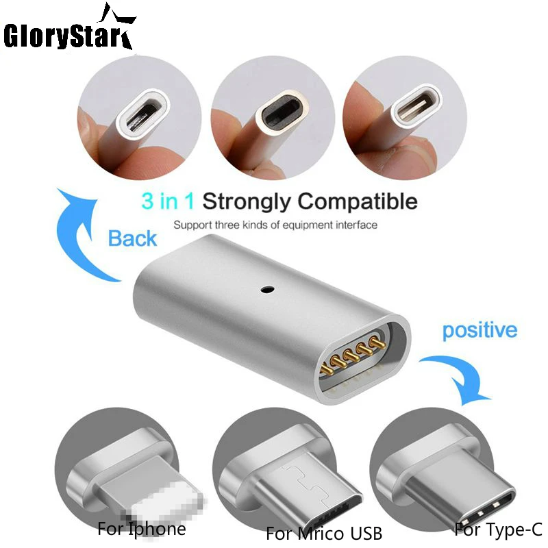 Micro Usb Magnet To Type-C/IOS/Android Charging Magnetic Adapter for Galaxy S8 Plus 6/7/8 Plus Magnetic Adapter Converter charger adapter power supply adapter battery charger adapter