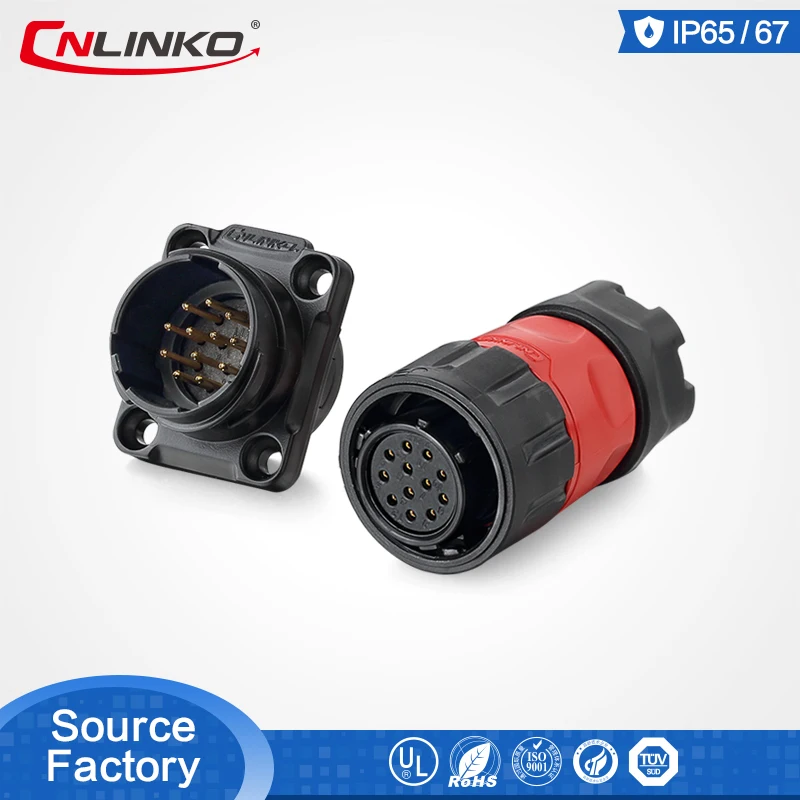 CNLINKO 2-12 Pin пайка M20 большая панель типа mount amp высокомощный Электрический IP67 водонепроницаемый разъем - Цвет: YM-20 12 Pin set
