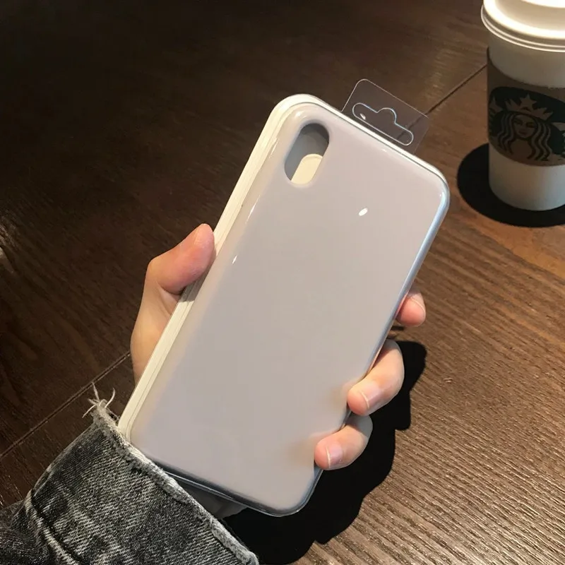 100 шт. официальный жидкий силиконовый чехол для iPhone 11 Pro Max X XS XR 7 8 6 6S Plus противоударный защитный чехол - Цвет: Lavender grey