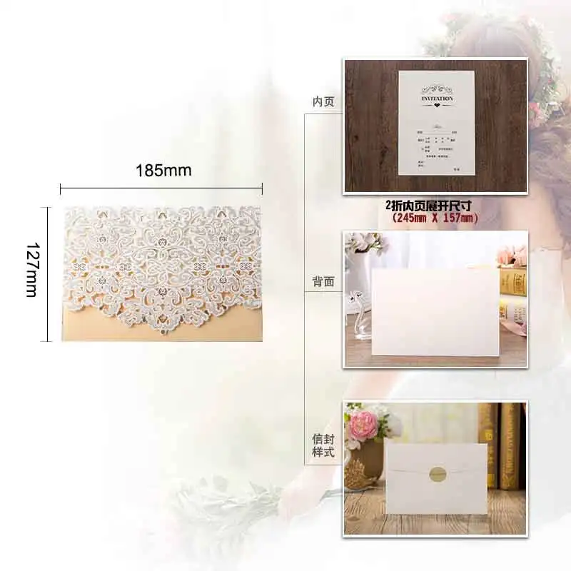 One Set Gold 1 10 шт золотые, красные, с лазерной огранкой, алмазные свадебные пригласительные открытки, элегантные поздравительные открытки для свадьбы и помолвки, вечерние украшения - Цвет: One Set Gold 1