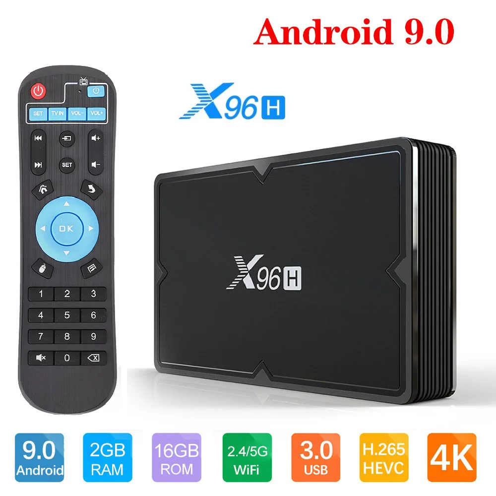 

X96H Smart TV Box Android 9.0 Allwinner H603 Wifi 1080P 4K Netflix Youtube Media Player Global IPTV Streamer Set-top Box