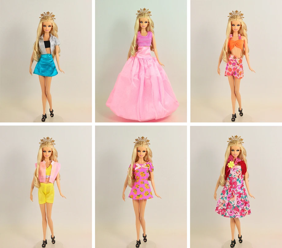 Случайный выбор партии 20 шт = 10 туфель+ 10 комплектов модная одежда блузка брюки платье шорты брюки юбка Одежда для куклы Барби