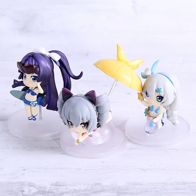 Hokai 3rd Kiana Kaslana Raiden Mei Bronya Zaych Mini Q версия ПВХ Фигурки игрушки куклы Brinquedo 3 шт./компл
