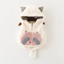 Осенне-зимний бархатный теплый жилет хлопковое пальто с капюшоном для мальчиков и девочек детское меховое пальто