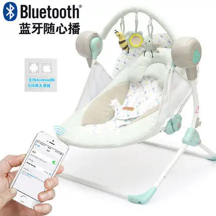 Детское Электрическое Кресло-Качалка, колыбель, кровать, детское успокаивающее кресло-качалка, кресло-качалка, автоматическое увеличение, Bluetooth, музыка, электрические качели - Цвет: A