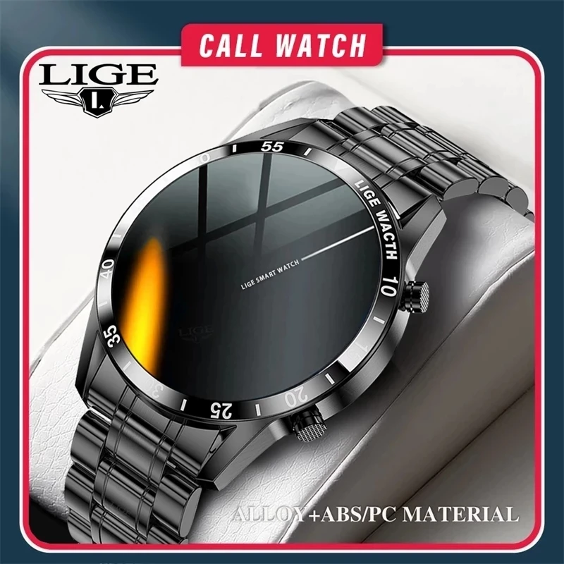 LIGE New For XIAOMI Bluetooth Call Smart Watch Men Sports Fitness Watch IP67 Waterproof Bluetooth For Android ios Men SmartWatch 1