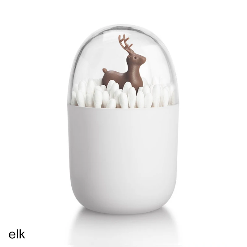elk Милый мультфильм пылезащитный Держатель Для Зубочисток украшение стола ватный тампон Чехол Коробка для зубочисток Диспенсер Для Зубочисток 1 шт. пластик - Цвет: elk