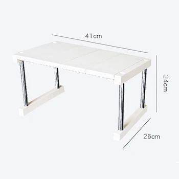 

Kitchen Cabinet Counter Shelf Organizer Expandable Stackable Spice Rack for Dish Sauce Blue