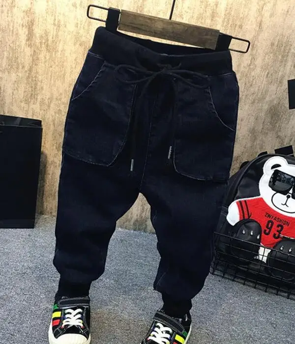 jeans Лидер продаж; брендовая одежда для мальчиков; детская зимняя одежда для мальчиков; комплект одежды для мальчиков с радугой; утепленная толстовка с капюшоном; утепленные джинсы - Цвет: jeans