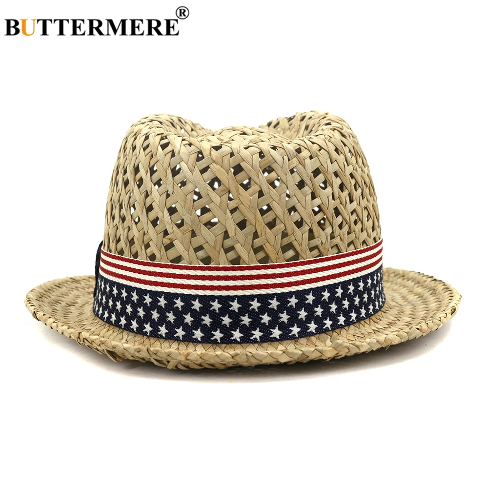 BUTTERMERE Straw Jazz Hat Men Sun Hat 