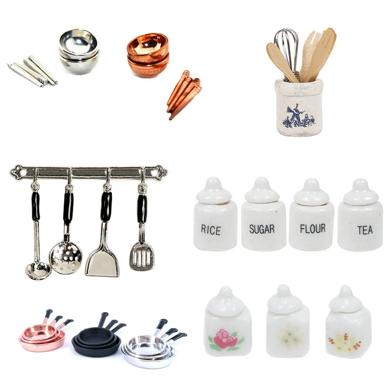 Mini Furniture Toys Dollhouse Miniature Kitchen Cooking Tool 1:12 Dollhouse Deor Birthday Gift for Girl Kids