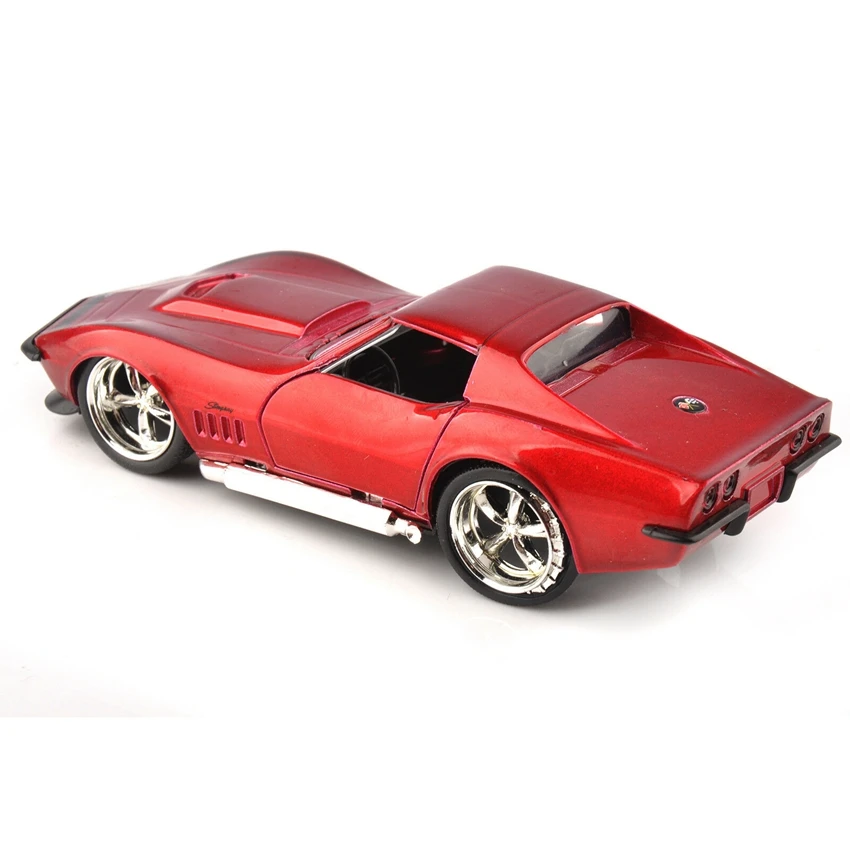 1/32 Jada 1969 Corvette StingRay ZL-1 красные транспортные средства литье под давлением гоночная модель автомобиля винтажный спортивный автомобиль коллекция игрушек