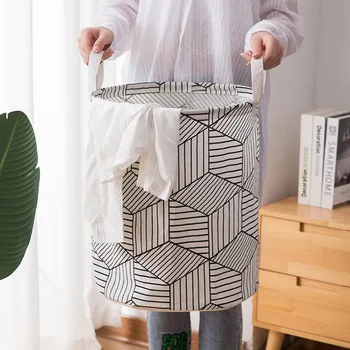 

Laundry basket Geometric patterns Multifunction Large Waterproof Clothes Sundries Foldable Round Storage Bucket cesto ropa sucia